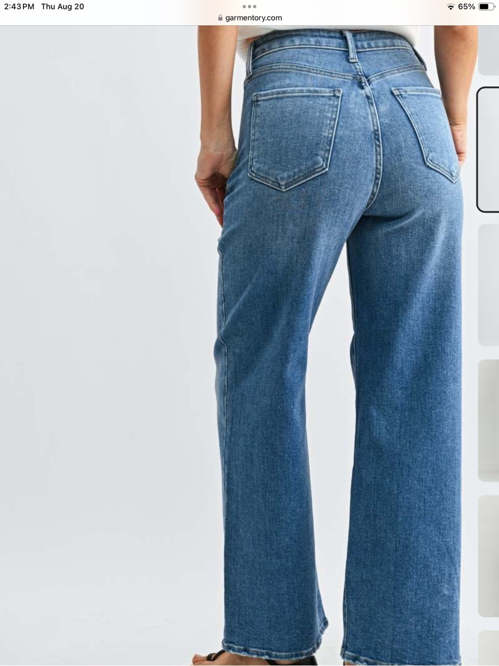 Just Black The patch pocket  Medium Blue High-Rise Wide-Leg Jeans - Picture 2 of 8